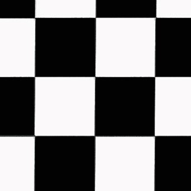 Black White Racing Checker Cotton Fabric