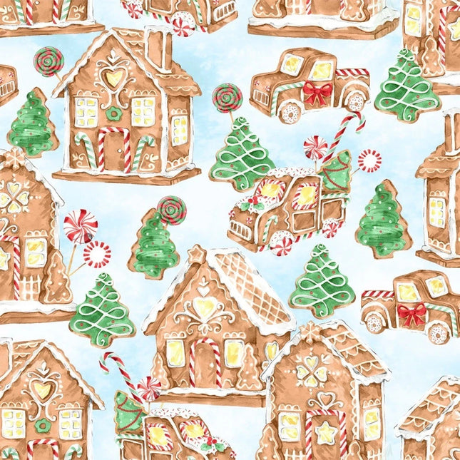 Pillowcase - Christmas Gingerneering Gingerbread Village Cotton
