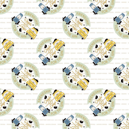 CARS III Friendship Badge White Cotton Fabric
