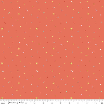 New Box of Crayons Confetti Rouge Cotton Fabric