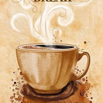 Happiness in a Cup Cotton Panel Fabric