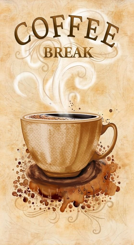 Happiness in a Cup Cotton Panel Fabric