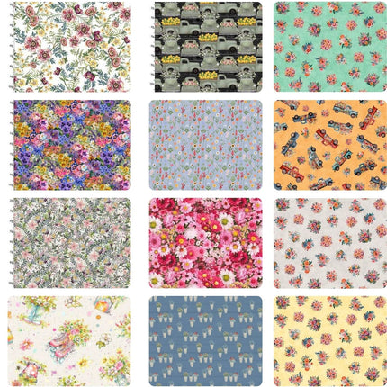 10 Fat Quarters – Assorted Farmhouse Spring Flowers Fat Quarter Bundle