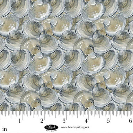 Seaside Boil Clam Collage Cotton Fabric