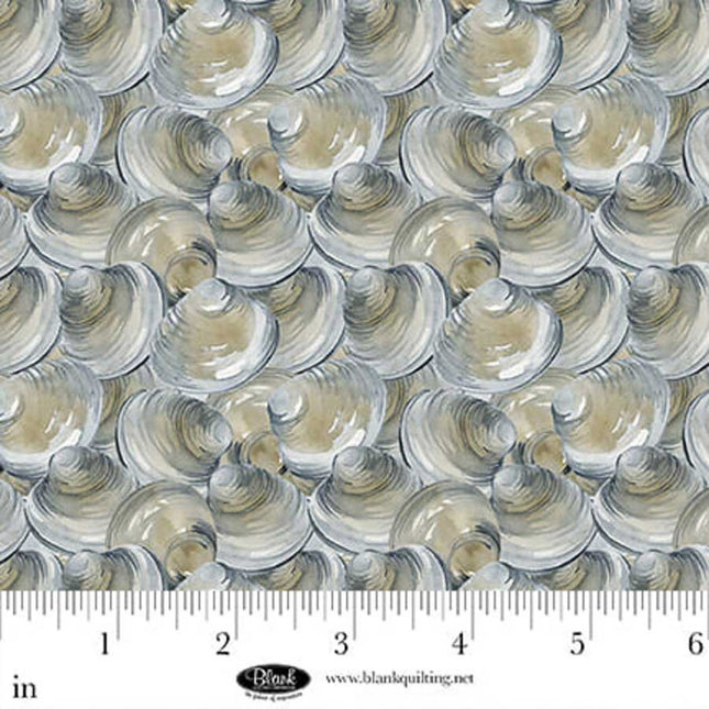 Seaside Boil Clam Collage Cotton Fabric