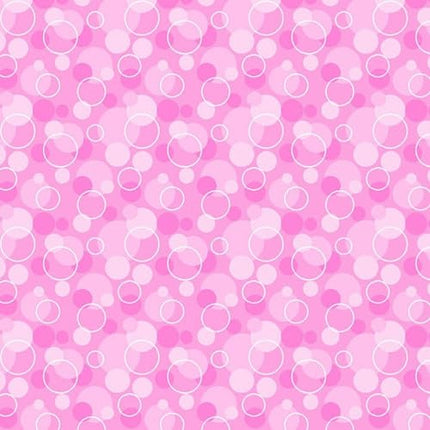 Pink Bubbles Flannel Fabric