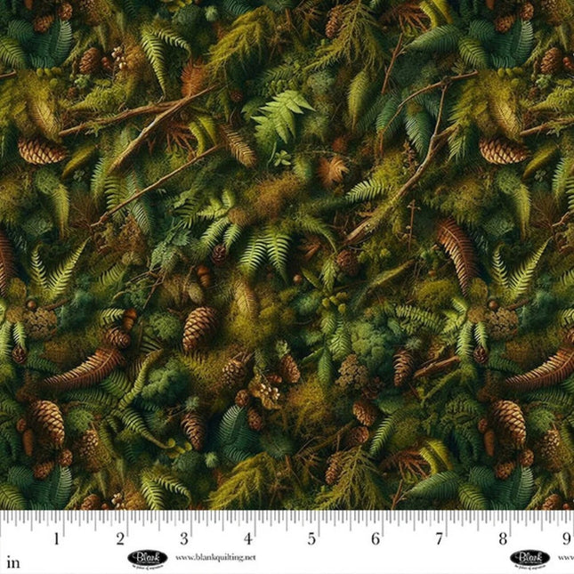 Curtain Valance - Wilderness Song Pinecones Needles Green Cotton