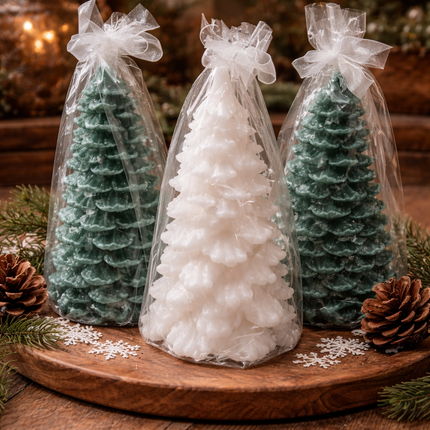 Christmas Tree Shaped Candles Set of 3