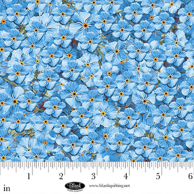Forget Me Not Flowers Cotton Fabric