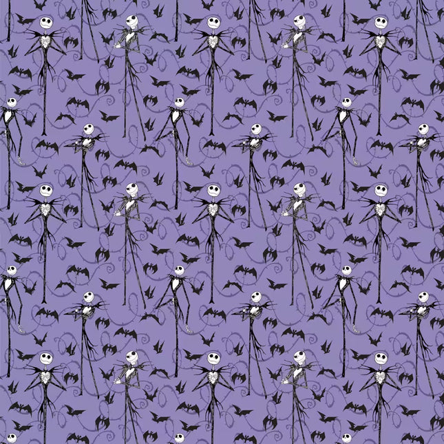 Nightmare Before Christmas Jack Skellington with Bats Cotton Fabric