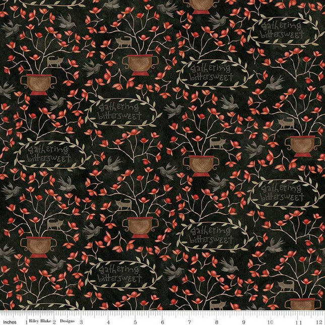 Single Layer Cotton Blanket - Bittersweet Farm Gathering Midnight Cotton