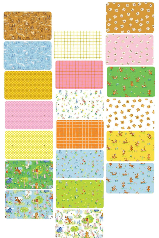Assorted 100 Aker Woods Fabric - 1 lb Scrap Bundle