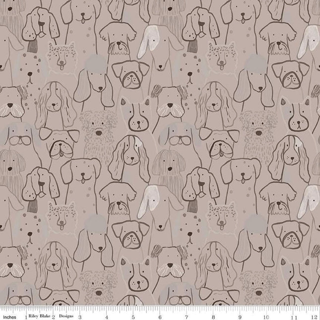 Pillowcase - Inky Dog Club Brown Flannel