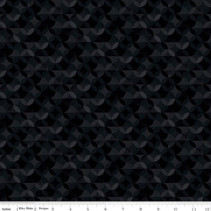 New Box of Crayons Kaleidoscope Black Cotton Fabric