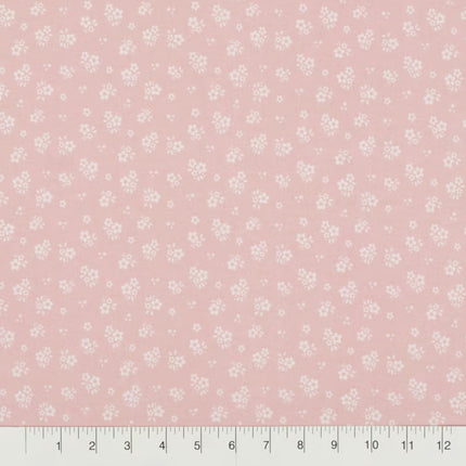 Pink Floral Sprig Flannel Fabric