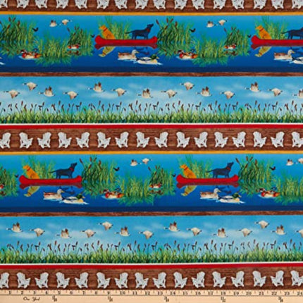 Dockside Novelty Lake Stripe  Multi Cotton Fabric Pillowcase