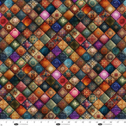Forget Me Not Quilt Diamonds Cotton Fabric
