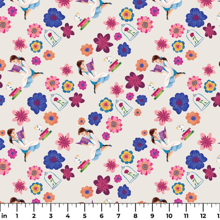 Disney Belle Pages Among Petals Cotton Fabric