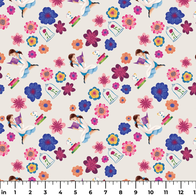Disney Belle Pages Among Petals Cotton Fabric