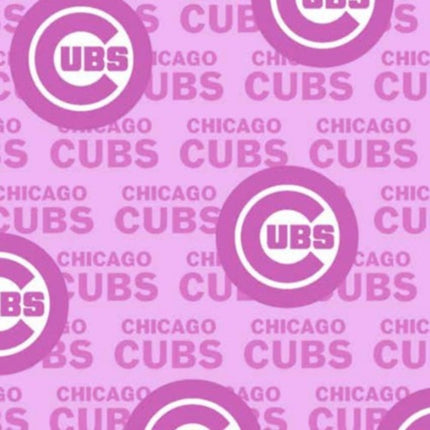 Chicago Cubs Pink MLB National League Central Cotton Fabric
