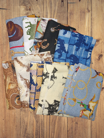 10 Fat Quarters - Assorted Western Cowboy Fat Quarter Bundle Cotton (4 Bundles)