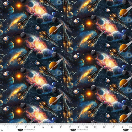 Space Cadet Interstellar Spacecrafts Cotton Fabric