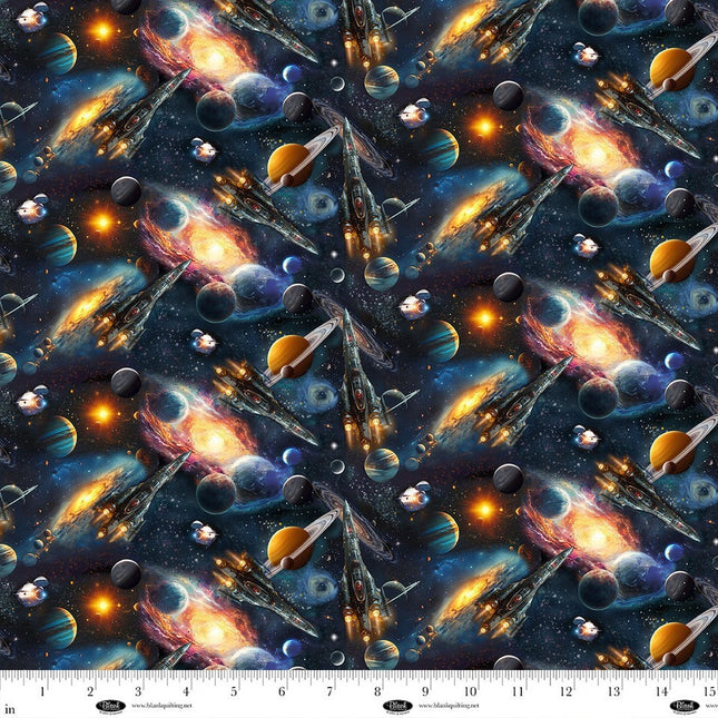Space Cadet Interstellar Spacecrafts Cotton Fabric
