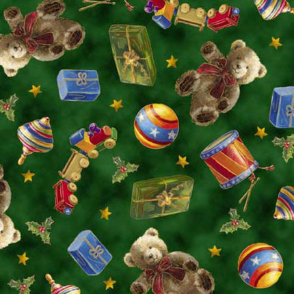 Checking it Twice Toys Forest Cotton Fabric