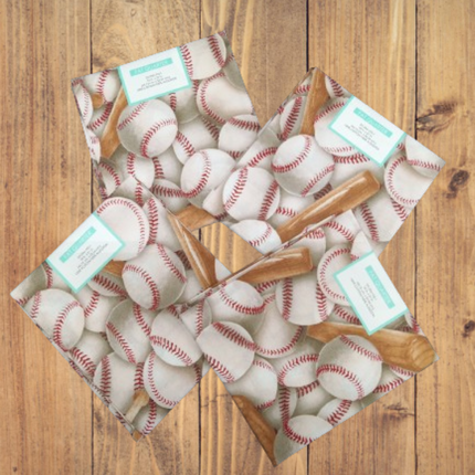 Baseball Cotton Fabric - Fat Quarters (18"x22") Set of 4 Precut
