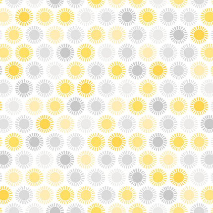 Playtime Sun Gray Flannel Fabric