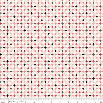 Barbie Vintage Sparkle Dots Blush Cotton Fabric