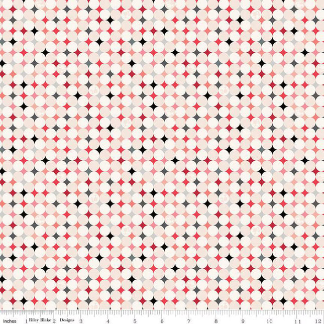 Barbie Vintage Sparkle Dots Blush Cotton Fabric