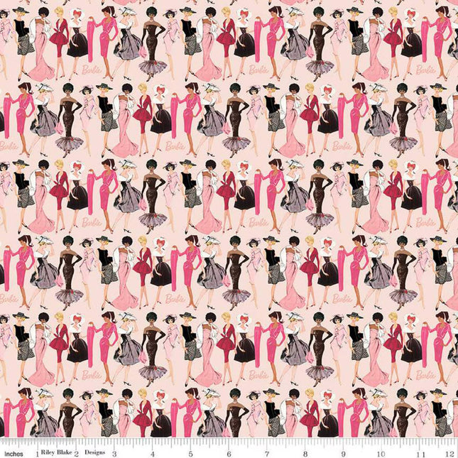 Curtain Valance - Barbie Vintage Fashion Blush Cotton Pillowcase