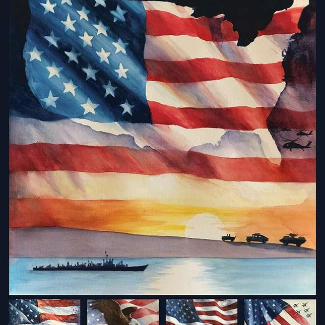 Letters From Home Flag Cotton Panel Fabric