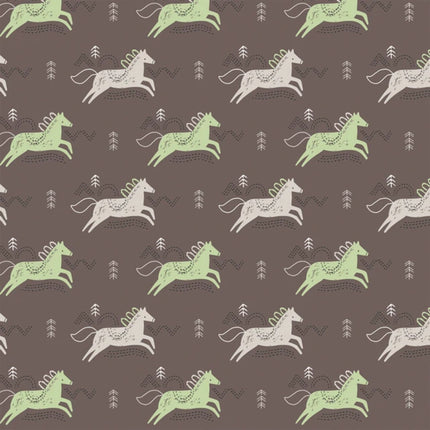 Jumping Horses Flannel Fabric