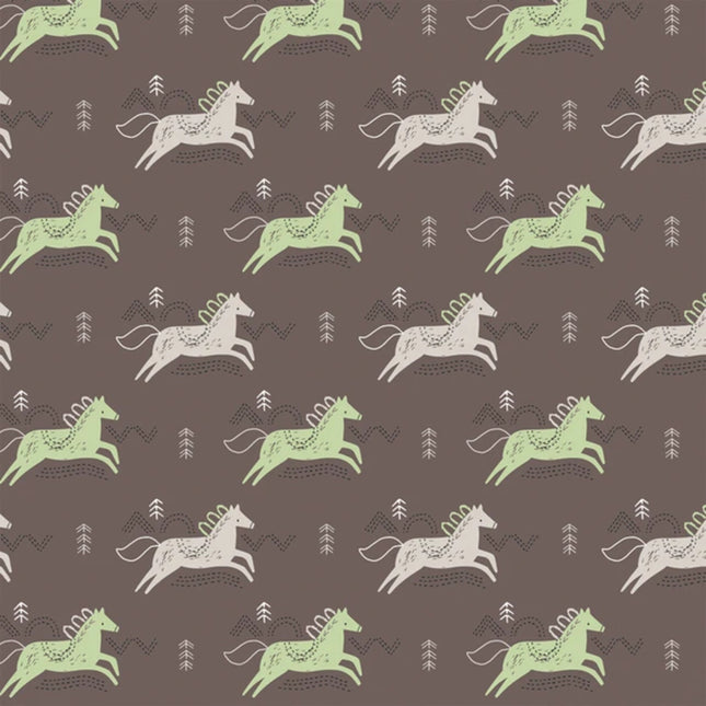 Jumping Horses Flannel Fabric