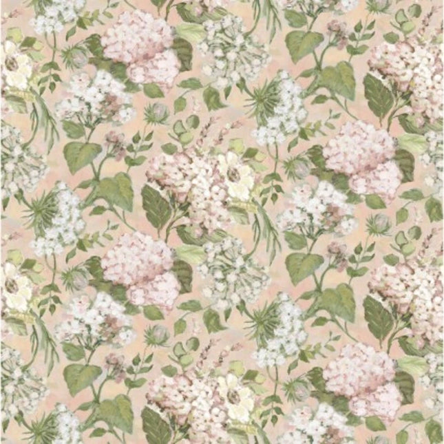 Hydrangea Reverie Floral Packed Cotton Fabric