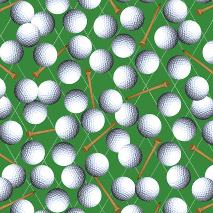 Classic Golf Balls Cotton Fabric