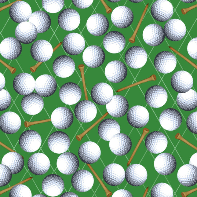 Classic Golf Balls Cotton Fabric