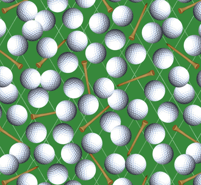 Classic Golf Balls Cotton Fabric