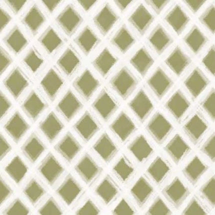 Hydrangea Reverie Lattice Green Cotton Fabric