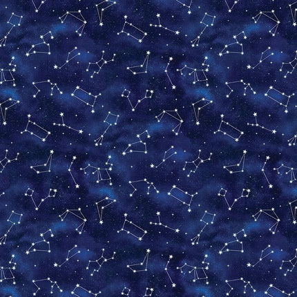 Owl Always Love You Constellations Night Cotton Fabric