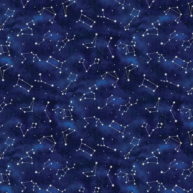 Owl Always Love You Constellations Night Cotton Fabric
