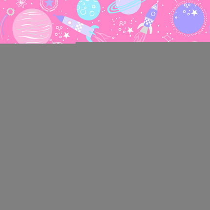 Playtime Space Pink Flannel Fabric