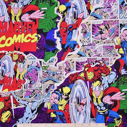 Avengers Marvel Retro Breakthrough Cotton Fabric