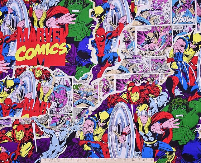 Avengers Marvel Retro Breakthrough Cotton Fabric