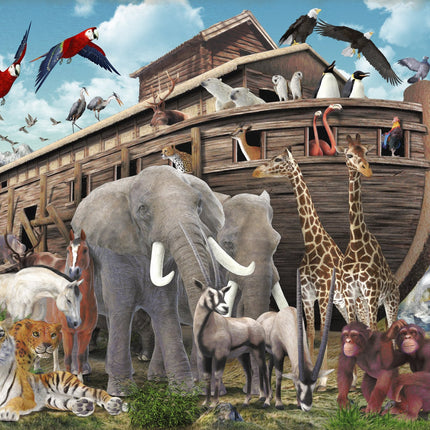 Noah's Ark 35.5" x 45" Cotton Panel Fabric