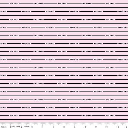 Barbie™ Girl Stripe Blush Cotton Fabric