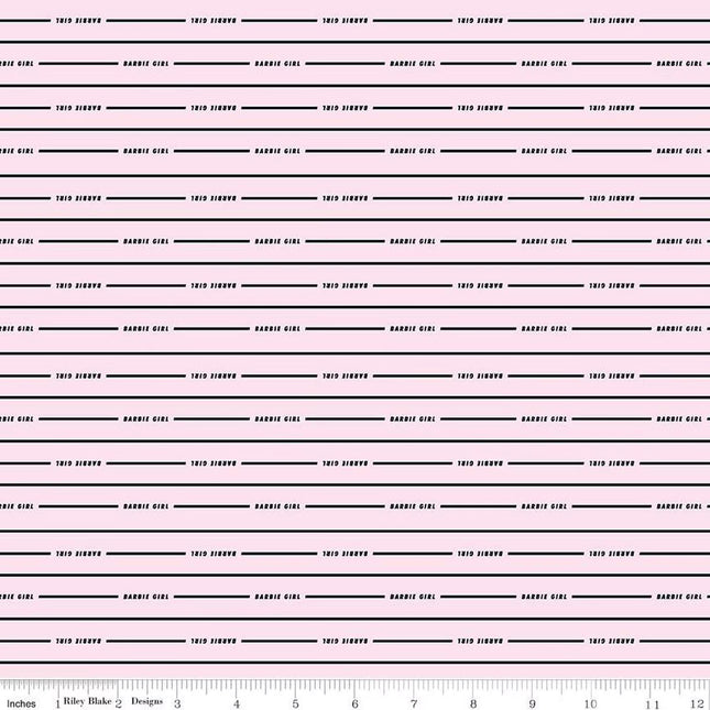 Barbie™ Girl Stripe Blush Cotton Fabric