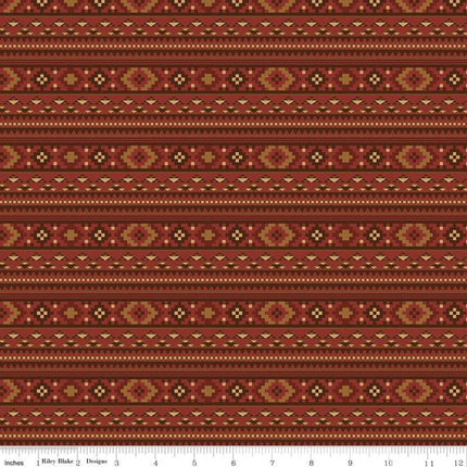 Back of the Chutes Stripe Rust Cotton Fabric